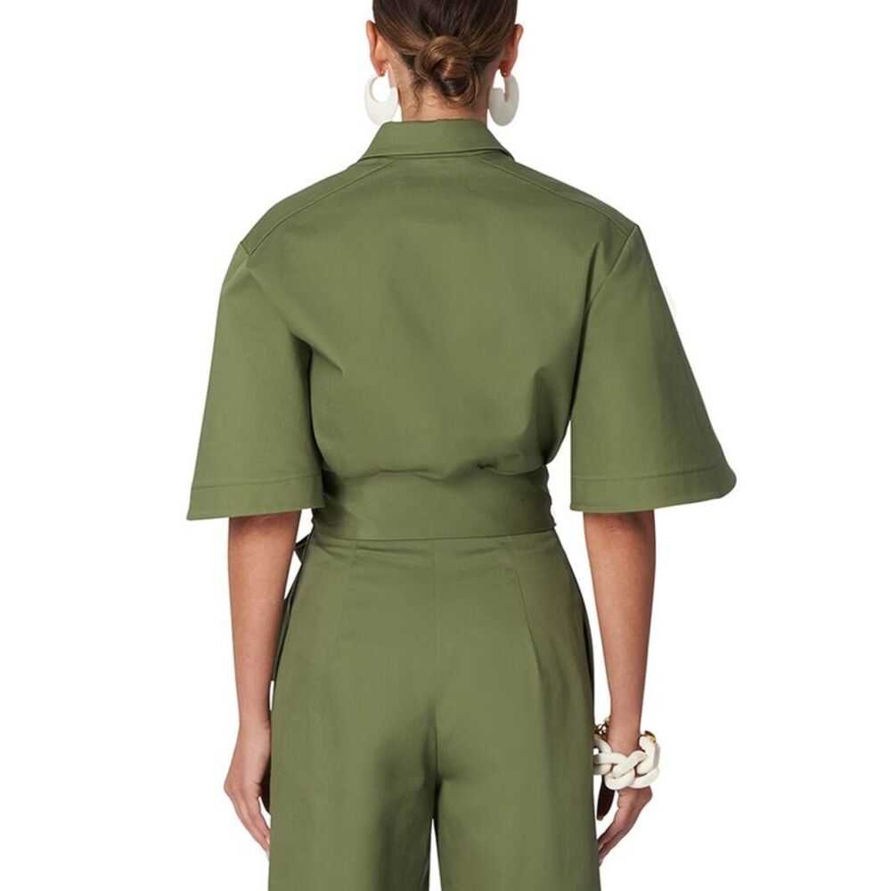 Carolina Herrera Cropped Button Down Top - Picture 2 of 3